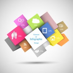 Colorful Infographic Cubes for any data presentation N2