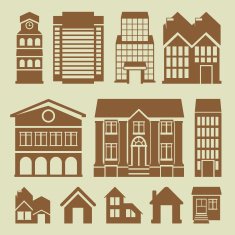 Vector set of houses icons