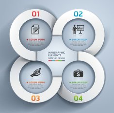 Abstract business circle origami style options banner N4