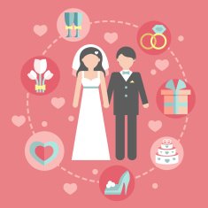 Wedding infographic flat