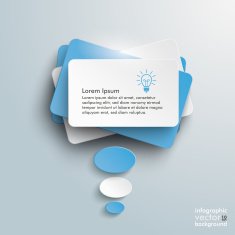 Abstract Blue Thought Bubble