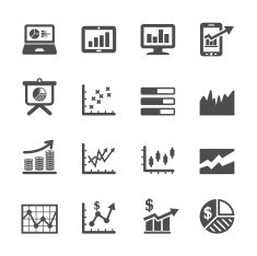 infographic and chart icon set 6 vector eps10