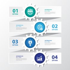 Design clean flat long icon banners template graphic or website