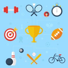 Sport concept flat icons vector illustration