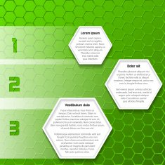 Cool green infographic design with hexagons