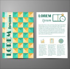 Template with geometric cover for flyers or booklets N2