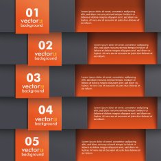Template Design 5 Options Depth Black Double Orange