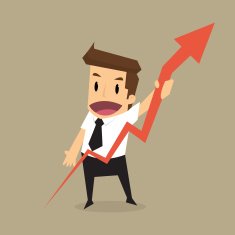 businessman raise one's arrow growing chart