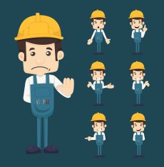Set of engineer characters poses N2