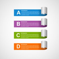 Paper sticker banners options infographic Design element Vector illustration