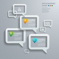 Infographic with white Speech bubble on the grey background N2
