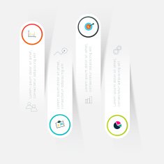 Abstract business info graphics template with icons N33