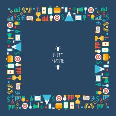 Frame of flat colorful business and finance infographic design elements