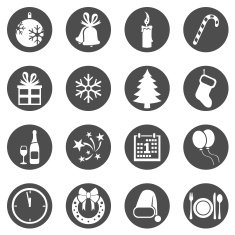 Vector Set of New Year and Christmas Icons N8