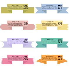 Modern colored ribbons and banners for your text