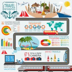 Travel Vacations Beach resort infographics N9