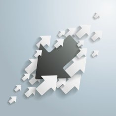 Black And White Arrows Opposition
