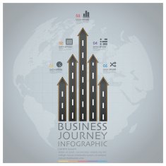 Business Journey With Global Road And Street Arrow Infographic Diagram N2