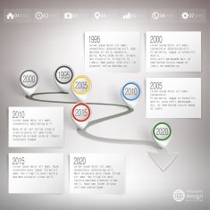 Timeline with pointer marks Infographic for business design and website N3