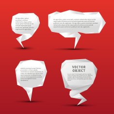 Set of origami speech bubbles