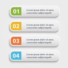 Vector realistic Web buttons banner infographic with numbers