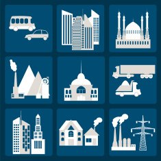 Set of icons infrastructure city