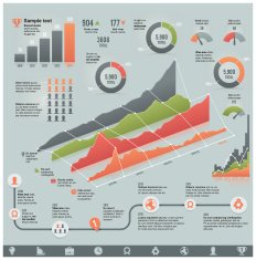 Vector business charts and design elements