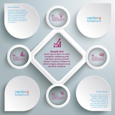 4 Circles Big Rhombus Startup Infographic