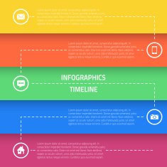 Web Infographic Timeline Template Layout With Vector Icons coul N5