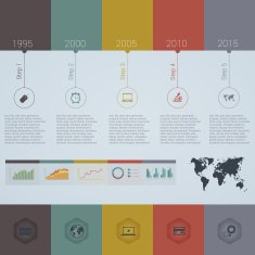 Retro Timeline Infographic Vector design template