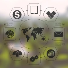 business infographic with unfocused background N31