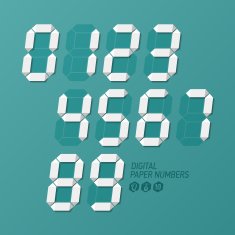 Digital paper numbers set