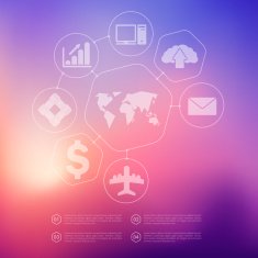 business infographic with unfocused background N48