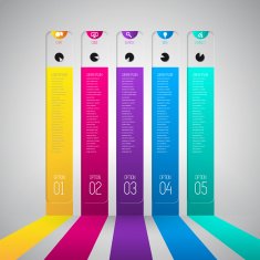 Colorful banners template for step presentation can be used