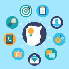 Vector human resources concept in flat style