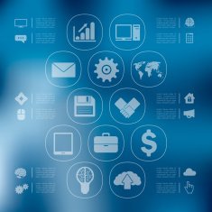 business infographic with unfocused background N64