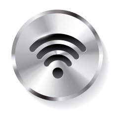 Circle Metal WIFI Button Icon