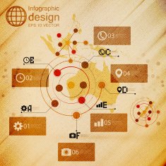 Australia map infographic design illustration wooden background vector