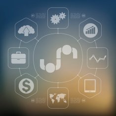 business infographic with unfocused background N85