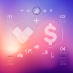 business infographic with unfocused background N90