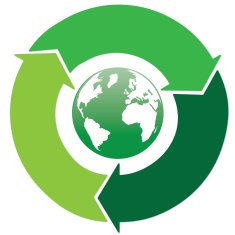 green globe with three arrows
