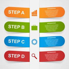 Vector abstract 3d paper sticker infographic