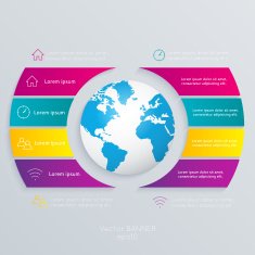 Abstract 3D digital illustration Infographic N4
