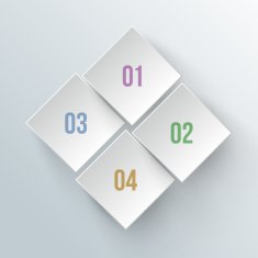 White applique numbers on grey background