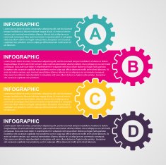 Infographic design style colorful gears