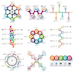 Set of Infographics vector design template N4