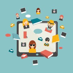 Social communication media illustration
