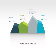 Editable business diagram graph chart 4 color