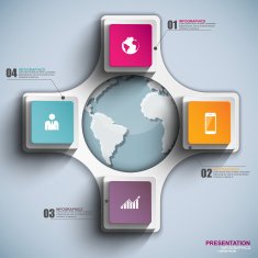 Abstract 3D paper Infographic N24