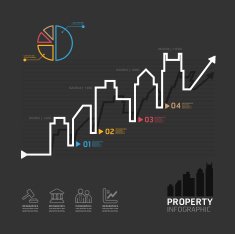 real estate business diagram line style template N2